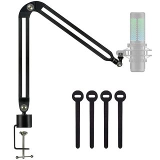 Microphone Stand, Mic Arm Deskmount Stand, Adjustable Suspension Boom Scissor Arm Stand Clamp, Fully Adjustable, perfect for Podcasts, Streaming, Gaming, Recording