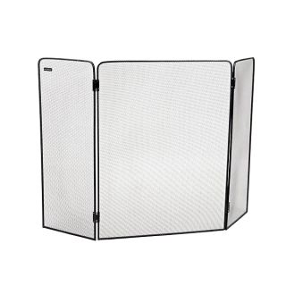 Mind Reader 3-Panel Fireplace Screen, Folding, Indoor Outdoor, Stand Alone, Metal Mesh, 26.25"L x 0.25"W x 24"H, Black