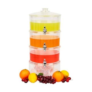 Mind Reader Drink Parties, Beverage Tower Dispenser Punch, Sangria, Ice Bucket, Acrylic, 9"L x 9"W x 20"H, Clear