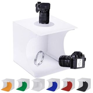 Mini Photo Studio Tent Jewelry Light Box Kit, SENLIXIN Portable Foldable Small Home Photography Studio Light Box Booth Shooting Tent with LED Light Strips - with 6 Color Background (20x20x20cm)