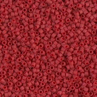 Miyuki Delica 11/0 Cylinder Seed Beads - Dyed SF Op Red - DB0796 5 Grams