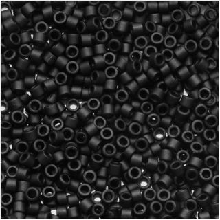 Miyuki Delica Seed Bead 11/0 DB310 , Opaque Black Matte, 9-Grams/Pack