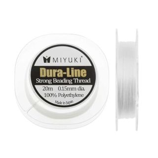 Miyuki Dura-Line Braided Beading Thread, 18lb Test 0.15mm (0.006") Thick, 20 Meters, White