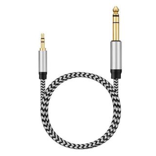 Morelecs 12ft 6.35mm to 3.5mm TRS Stereo Audio Cable for Guitar, Piano & Home Theater