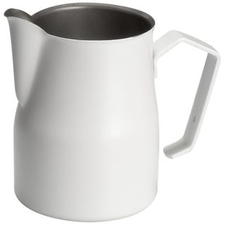 Motta Stainless Steel Professional Milk Pitcher/Jugs, 11.8 Fluid Ounce, White