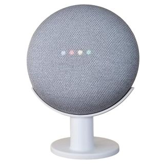 Mount Genie Pedestal for Nest Mini (2nd Gen) and Google Home Mini (1st Gen) | Improves Sound and Appearance | Cleanest Mount Holder Stand for Mini (White)