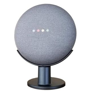 Mount Genie Pedestal for Nest Mini (2nd Gen) and Google Home Mini (1st Gen) | Improves Sound and Appearance | Cleanest Mount Holder Stand for Mini (Charcoal)