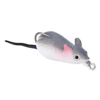 Mouse Lure for Bass,Mouse Rat Fishing Lure,1pcs Freshwater Soft Rubber Mouse Mice Fishing Lures Artificial Bait Top Water Tackle Hooks Bass Bait Dual Hooks Tackle(Grey)