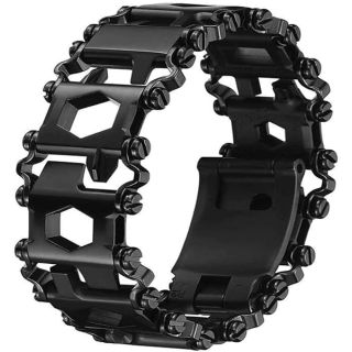 29-in-1 Multitool Bracelet for Men - Stainless Steel Outdoor Wearable Tool & Watch Strap (Black)