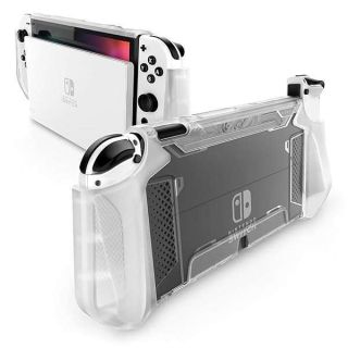 Mumba Case for Nintendo Switch OLED 2021 [Blade Series] TPU Grip Cover Protection Accessories Compatible with Nintendo Switch OLED and Joy-Con Controller (Clear)