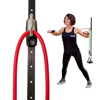 Myosource Kinetic Bands Space Saver Gym Resistance Bands Exercise Equipment for at Home Fitness Workout | Resistance Band Wall Anchor with 1 Rail and 1 Rail Car (1 Rail 1 Car (No Resistance Bands))