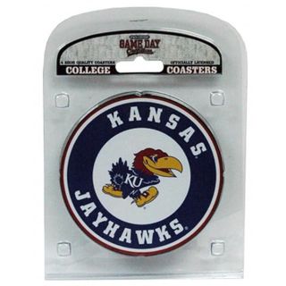 NCAA Kansas Jayhawks Coaster Set with Team Logo (Pack of 4)