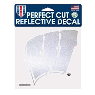 NCAA University of Wisconsin Reflective Perfect Cut, 6 x 6", Black