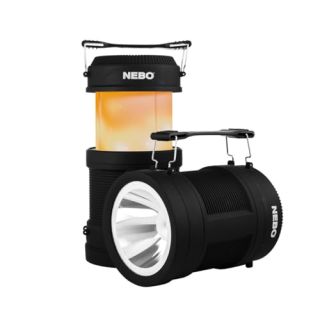 NEBO BIG POPPY Rechargeable Flashlight and Lantern with Power Bank | 300 Lumen Lantern 120 Lumen Spot Light,Black