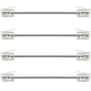 NECABLES 4Pack 3 Inch Short Phone Cord Short Telephone Cord Short Phone Line Cord Wall Phone Cord RJ11 6P4C Male to Male for Landline