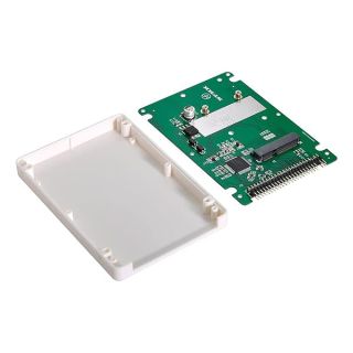 NFHK mSATA Mini PCI-E SATA SSD to 2.5 inch IDE 44pin Notebook Laptop Hard Disk case Enclosure White