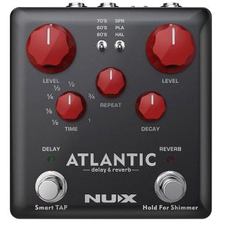 NUX Atlantic Multi Delay and Reverb Effect Pedal with Inside Routing and Secondary Reverb Effects