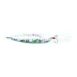 Nichols Lures 4FS1-34 4" Lake Fork Flutter Spoon Shatter Glass Silver, 3/4 oz