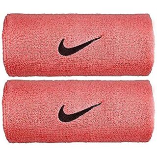 Nike Swoosh DOUBLEWIDE Wristbands OSFM Pink Gaze/Oil Grey