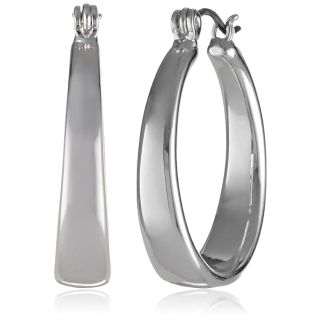 Nine West "Classics" Silver-Tone Medium Hoop Earrings