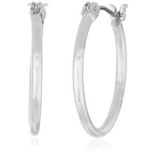 Nine West "Classics" Silver-Tone Small Click-Top Hoop Earrings