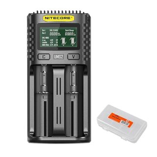 Buy Nitecore UMS2 Dual-Slot Quick Battery Charger for Li-Ion/Ni-MH - Compatible with 18650, 21700, AA, AAA & More!
