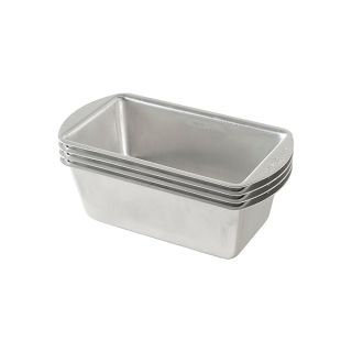 Nordic Ware Natural Aluminum Commercial Mini Loaf Pans, Four 2-Cup Pans