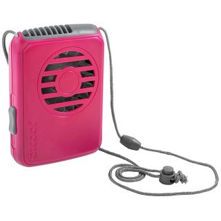 O2COOL Battery Powered Deluxe Necklace Fan for Personal Cooling with Adjustable Lanyard (Raspberry)