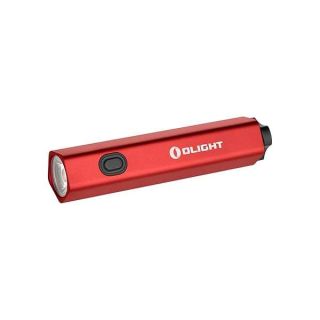 OLIGHT Diffuse Rechargeable EDC Pocket Flashlight, 700 Lumens USB-C Charging Keychain Flashlights, High-Performance LED Light, AA Flashlight for Outdoor and Night Working(Red)