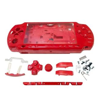 OSTENT Red Full Housing Shell Case Replacement for Sony PSP 2000 Console Parts