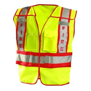 OccuNomix Men Fire Safety vests, Yellow/Red, X-Large 2X-Large US, LUX-PSF-YX/2X