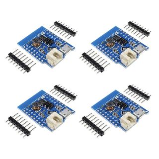 Onyehn 4pcs for Wemos D1 Mini Battery Shield Micro USB Single Lithium Battery Charging Boost Module with Pins LED Indicator 5V 1A DC