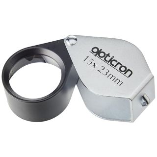 Opticron Folding Metal Loupe Magnifier 15x 23mm (0.9")