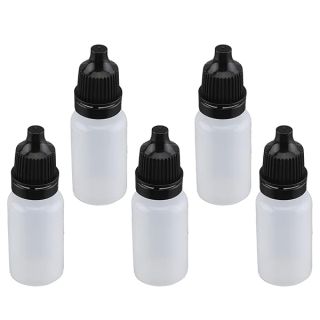 Othmro 0.3oz PE Lab Eye Plastic Dropper Bottles 10pcs, 10ml Squeezable Eye Liquid Dropper Thin Mouth Via of Liquid Sample Seal Storage Bottle with Childproof Black Cap