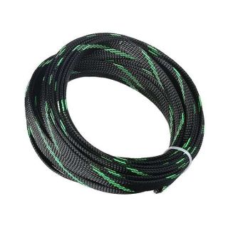 Othmro 32.8ft Length PET Flexible Braided Cable Sleeves 0.47in Width Wire Loom Sleeving and Organizer Flexible Wire Mesh Sleeves for TV Audio PC Computer Cords from Pet Chewing Black Fluorescent Green