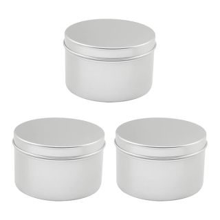 Othmro 3pcs 6.8oz Metal Round Tins Aluminum Tin Cans Containers with Screw Lid, 80 * 50mm(DxH) Silver tin cans for Salve, Spices, Lip Balm, Tea or Candies 200ml