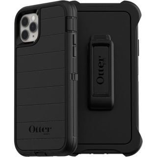 OtterBox iPhone 11 Pro Max Defender Series Case - BLACK, rugged &amp; durable, with port protection, includes holster clip kickstand