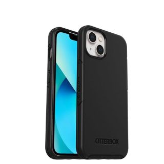 OtterBox iPhone 13 (ONLY) Symmetry Series Case - BLACK, ultra-sleek, wireless charging compatible, raised edges protect camera &amp; screen