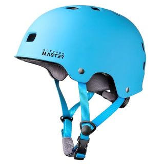 OutdoorMaster Skateboard Cycling Helmet - Two Removable Liners Ventilation Multi-Sport Scooter Roller Skate Inline Skating Rollerblading for Kids, Youth & Adults - L - Blue