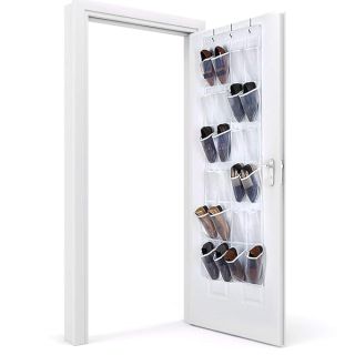 Over the Door Shoe Organizer [White/Clear]