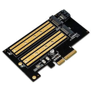 PCIe to M.2 NVME SSD Adapter Card 32Gbps M Key/B Key PCIe4.0 X1 X4 Adapter for ZimaBoard Server Desktop PC Support SATA NGFF