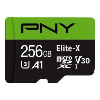 PNY 256GB Elite-X microSDXC UHS-I Card - 100MB/s, U3, V30, A1 for 4K & Full HD Video