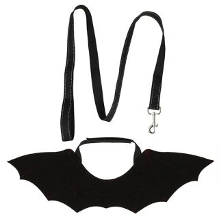 POPETPOP Bat Wing Harness - Small Cat & Dog Animal Harness with Leash - Festive Black Harness for Walking & Parties