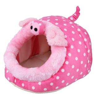 POPETPOP Guinea Pig Bed-Rat Hides,Mini Warm Sleep Pet Cushion Pad Bed Pink Pig Design Cage for Mouse,Hamster,Chinchilla,Sugar Glider,Syrian Hamster,Ferret-Large