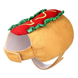 POPETPOP Hot Dog Design Pet Costume, Funny Warm Hoodie for Dogs and Cats, Halloween Christmas Apparel Cosplay for Puppies and Kitten - Size S