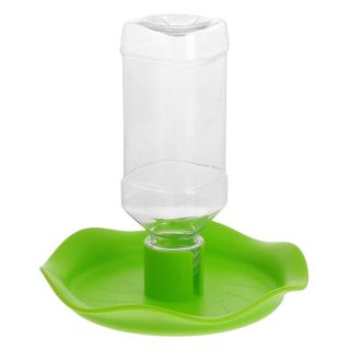 POPETPOP Reptile Water Dispenser-Reptile Waterer Automatic Refilling Water Dispenser Tortoise Lizard Turtle Feeding Water Bowl with Bottle-Green