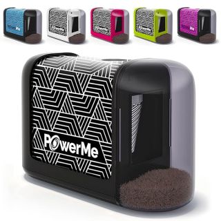 POWERME Electric Pencil Sharpener - Pencil Sharpener Battery Powered for Kids, School, Home, Office, Classroom, Artists – Battery Operated Pencil Sharpener For Colored Pencils, Ideal For No. 2 (Black)