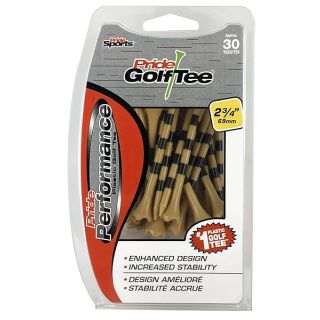 PRIDE GOLF TEE Golf Spikes 30 Count Golf Tees, Natural, 2.75 US