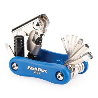 Park Tool MTC-40 Bicycle Multi-Tool with 2.5 to 8mm Hex Wrenches, T25 & T30, Screwdriver, Chain Tool & CO? Inflator Adapter