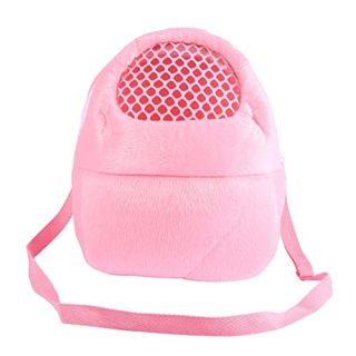 Pet Carrier Bag, Teacup Carrier Hamster Rat Pet Sling Carrier Backpack Teacup Yorkie Carrier Outdoor Traveling Bag Handbags Backpack(Pink)